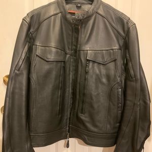 Mens First Classics Leather Motorcycle Jacket
